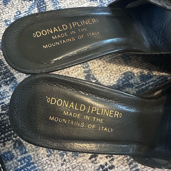 Donald J. Pliner Black Textured Mules - Picture 3 of 3